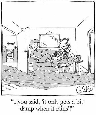 Wall Art - Drawing - You Said, 'it Only Gets A Bit Damp When It Rains' by Gary Cook