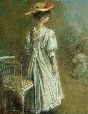 Woman In White Dress Paintings Fine Art America