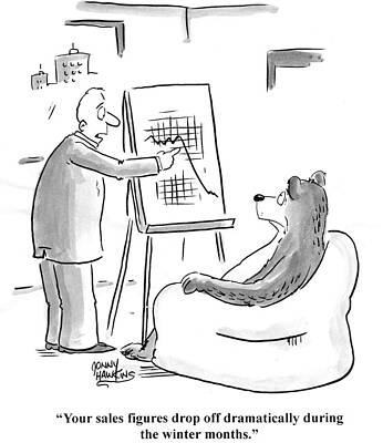 Wall Art - Drawing - Your Sales Figures Drop Off Dramatically During The Winter by Jonny Hawkins