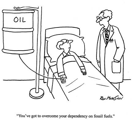 Wall Art - Drawing - You've Got To Overcome Your Dependency On Fossil Fuels by Ron Morgan