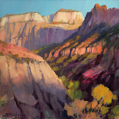 Wall Art - Painting - Zion's West Canyon by Steve Henderson