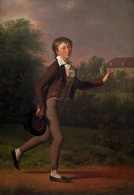 A Running Boy. Marcus Holst von Schmidten Print by Jens Juel