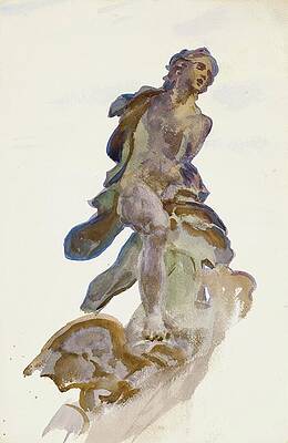 Wall Art - Painting - A Statue In Rome #1 by John Singer Sargent