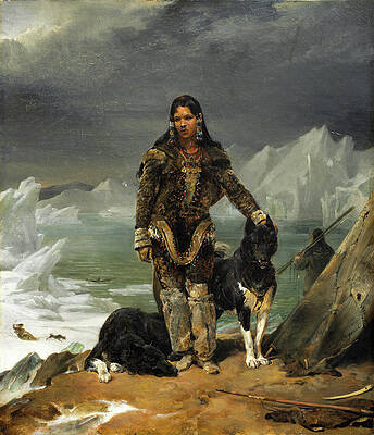 A Woman from the Land of Eskimos Print by Leon Cogniet