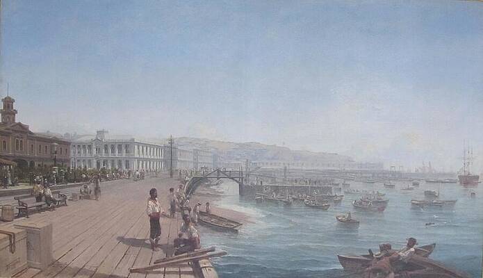 Wall Art - Painting - Antiguo muelle de Valparaiso   Muelle Prat  by Antiguo Muelle De Valparaiso Muelle Prat Thomas Somerscales