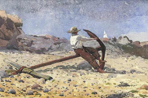 Boy with Anchor Print by Winslow Homer