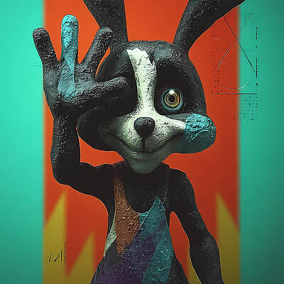 Wall Art - Painting - Bunny Guy #1 by BeLux Beyond