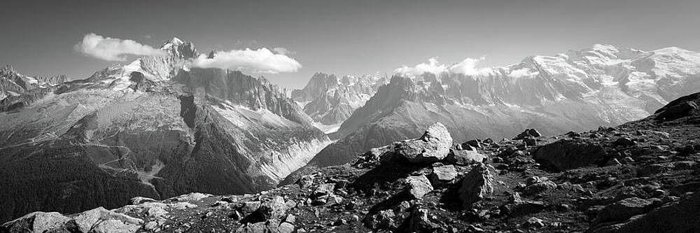 Wall Art - Photograph - Chamonix Month Blanc Alps France Black and white #1 by Sonny Ryse