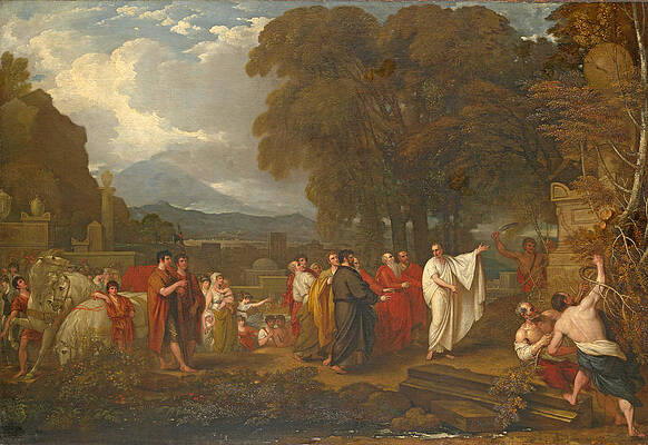 Cicero Discovering the Tomb of Archimedes Print by Benjamin West