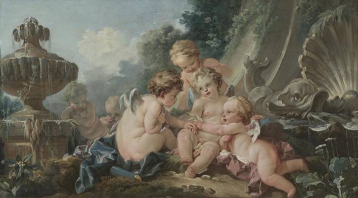 Cupids in Conspiracy Print by Francois Boucher