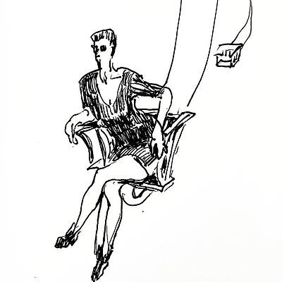 Wall Art - Drawing - Disconnected Carnival Ride by Jonqui Albin