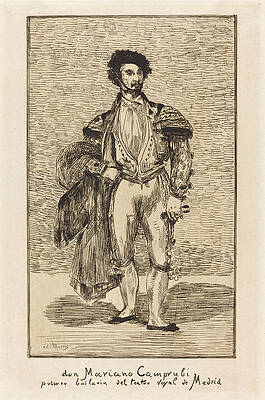 Don Mariano Camprubi, Le Bailarin Print by Edouard Manet