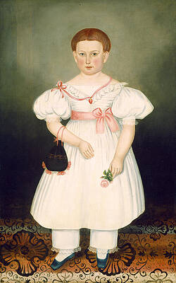 Girl with Reticule and Rose Print by Joseph Whiting Stock
