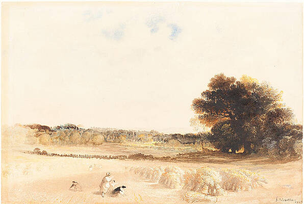 Gleaners in the Wheat Field Print by John Martin