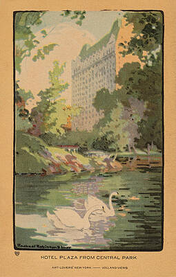 Hotel Plaza From Central Park Print by Rachael Robinson Elmer