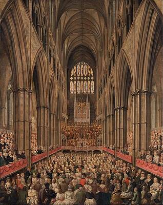 Interior View of Westminster Abbey on the Commemoration of Handel, Taken from the Manager's Box Print by Edward Edwards
