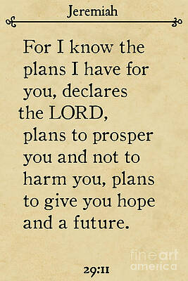 Jeremiah 29 11 - Inspirational Quotes Wall Art Collection by Mark Lawrence Jeremiah 29 11 - Inspirational Quotes Wall Art Collection by Mark Lawrence