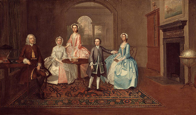 John Thomlinson and His Family Print by Arthur Devis