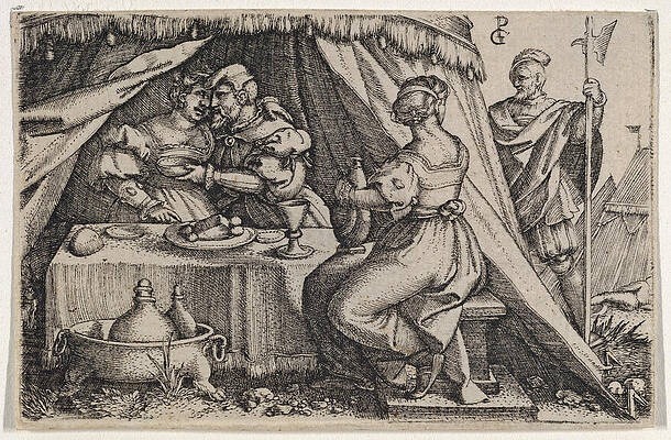 Judith and Holofernes Dining Print by Georg Pencz