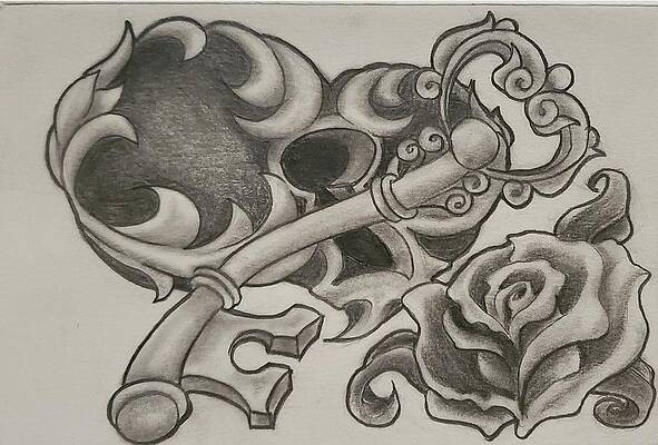 Wall Art - Drawing - Key to my Heart  by Craig Bridgewater