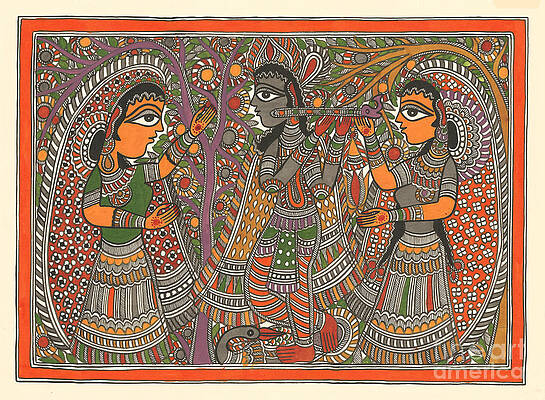 DAARNA ART CREATIONS MADHUBANI GIRL PAINTING, LIVING ROOM WALL DECOR Ink 15  inch x 12 inch Painting Price in India - Buy DAARNA ART CREATIONS MADHUBANI  GIRL PAINTING, LIVING ROOM WALL DECOR