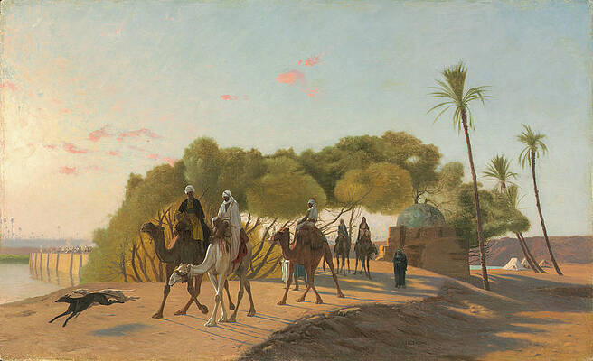 Leaving the Oasis Print by Jean-Leon Gerome