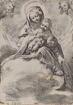 Madonna in the Clouds Print by Federico Barocci
