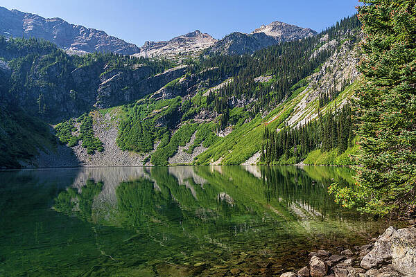 Serene Mountain Lake Reflection Photograph