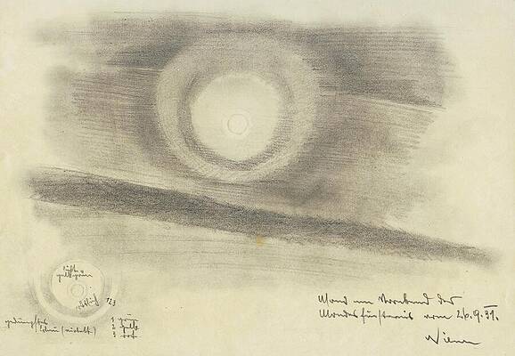 Wall Art - Painting - Mond Am Vorabend Der Mondfinsternis Vom    #1 by Karl Wiener