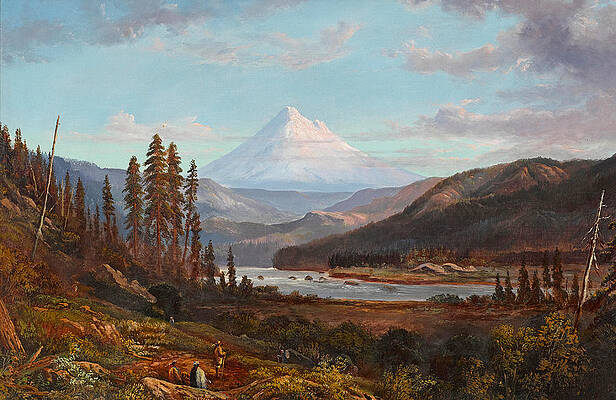 Mount Hood from Sandy River Print by William Keith