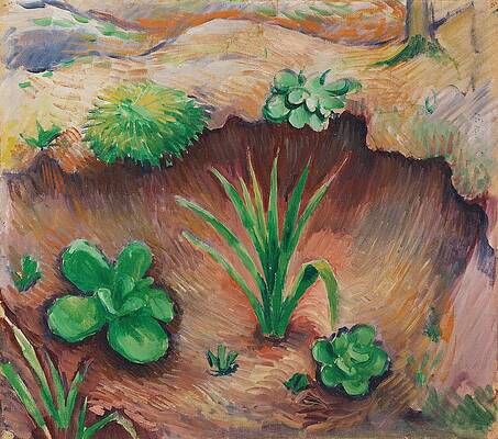 Wall Art - Drawing - Pflanzchen im Wald  art by August Macke German