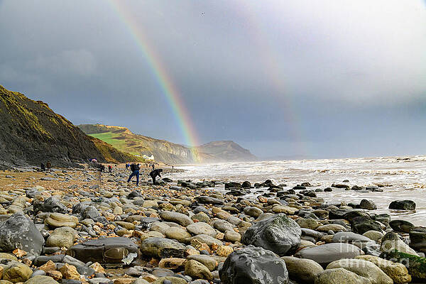 Wall Art - Photograph - Rainbow at Charmouth #1 by Colin Rayner