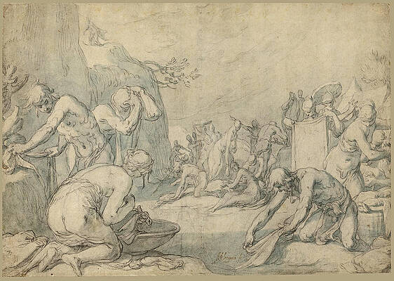 Ritual Washing of the Israelites Print by Abraham Bloemaert