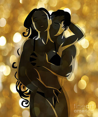 Sweet Couple, drawing, kiss, love, romantic, HD phone wallpaper | Peakpx