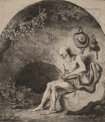 Saint Jerome in the Cave Print by Ferdinand Bol