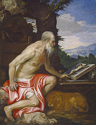 Saint Jerome in the Wilderness Print by Paolo Veronese