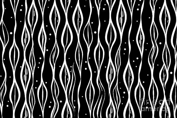 Wall Art - Painting - Seamless Teardrop Ogee Pinstripe Pattern Made Of Wonky Hand Drawn Black Ink Stripes On Transparent Background Simple Abstract Blender Motif Texture In A Trendy Bold Whimsical Doodle Line Art Style #1 by N Akkash