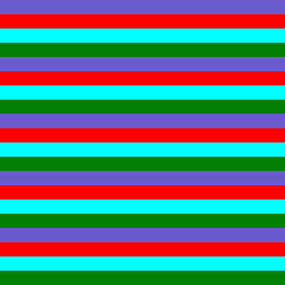 [ Thumbnail: Slate Blue, Red, Aqua, and Green Colored Striped Pattern Art Print ]