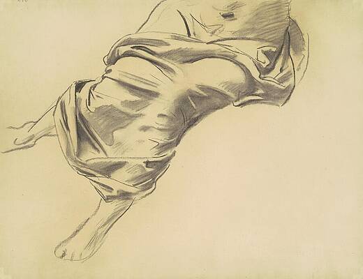 Wall Art - Painting - Study Of A Draped Figure #1 by John Singer Sargent