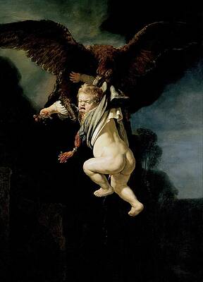 Wall Art - Painting - The Abduction Of Ganymede  #1 by Rembrandt