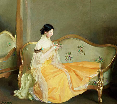 1912 Paxton : "Girl Sweeping" — Giclee Fine Art Print William M