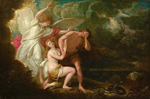 The Expulsion of Adam and Eve from Paradise Print by Benjamin West