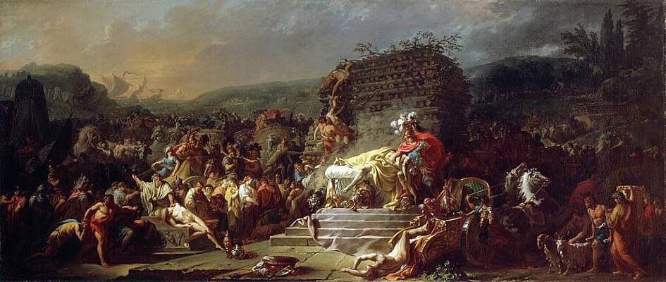 Wall Art - Painting - The Funeral Of Patroclus #1 by Jacques Louis David