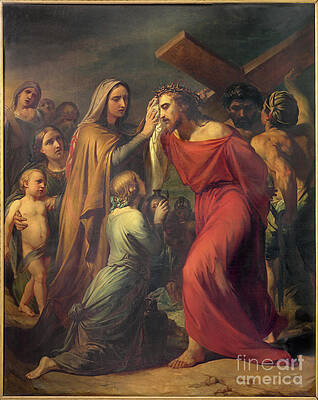 The painting Veronica wipes the face of Jesus by Jozef Sedmak The painting Veronica wipes the face of Jesus by Jozef Sedmak