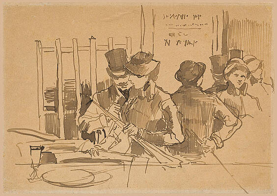 The Railway Restaurant Print by Edouard Manet