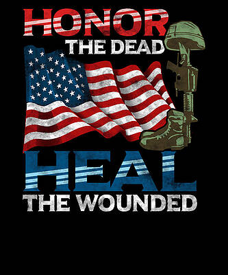 Wall Art - Drawing - Veterans Honor the Dead Heal the Wounded by Kanig Designs