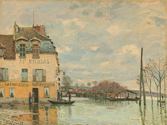 Flood at Port-Marly Print by Alfred Sisley