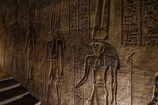 Wall Art - Photograph - Hieroglyphic carvings in ancient temple #12 by Mikhail Kokhanchikov