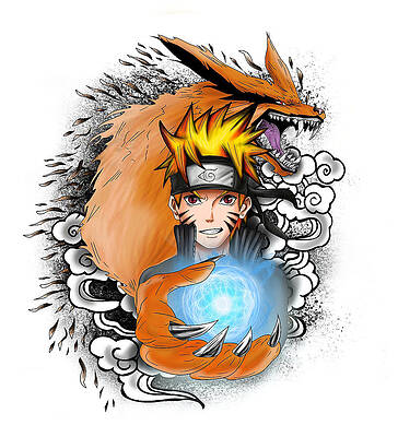 Naruto and Kurama Drawing by Nguyen Linh - Fine Art America