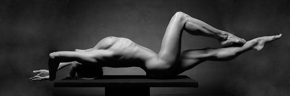 Wall Art - Photograph - 1470 Powerful Woman on Pedestal BW Fine Art Nude Ph...